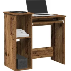 vidaXL Bureau met schappen 84x40x78 cm bewerkt hout oud houtkleurig