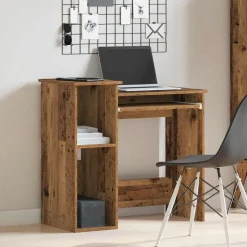 vidaXL Bureau met schappen 84x40x78 cm bewerkt hout oud houtkleurig