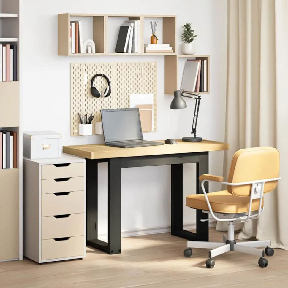vidaXL Bureau NOAIN U-vormige poten 120x50x75 cm massief hout