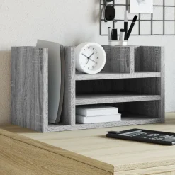 vidaXL Bureau organiser 44,5x24x25 cm bewerkt hout grijs sonoma eiken