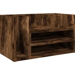 vidaXL Bureau organiser 44,5x24x25 cm bewerkt hout gerookt eikenkleur