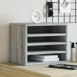 vidaXL Bureau organiser 36x26x29,5 cm bewerkt hout grijs sonoma eiken