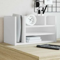 vidaXL Bureau organiser 44,5x24x25 cm bewerkt hout wit