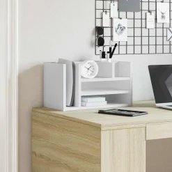 vidaXL Bureau organiser 44,5x24x25 cm bewerkt hout wit
