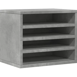 vidaXL Bureau organiser 36x26x29,5 cm bewerkt hout betongrijs