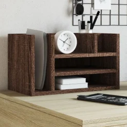 vidaXL Bureau organiser 44,5x24x25 cm bewerkt hout bruin eikenkleur