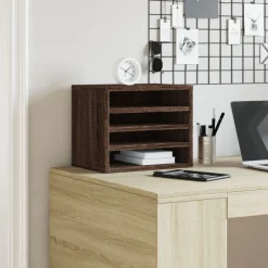 vidaXL Bureau organiser 36x26x29,5 cm bewerkt hout bruin eikenkleurig