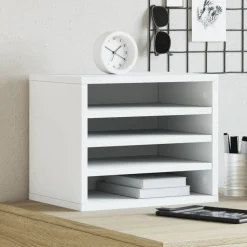 vidaXL Bureau organiser 36x26x29,5 cm bewerkt hout wit