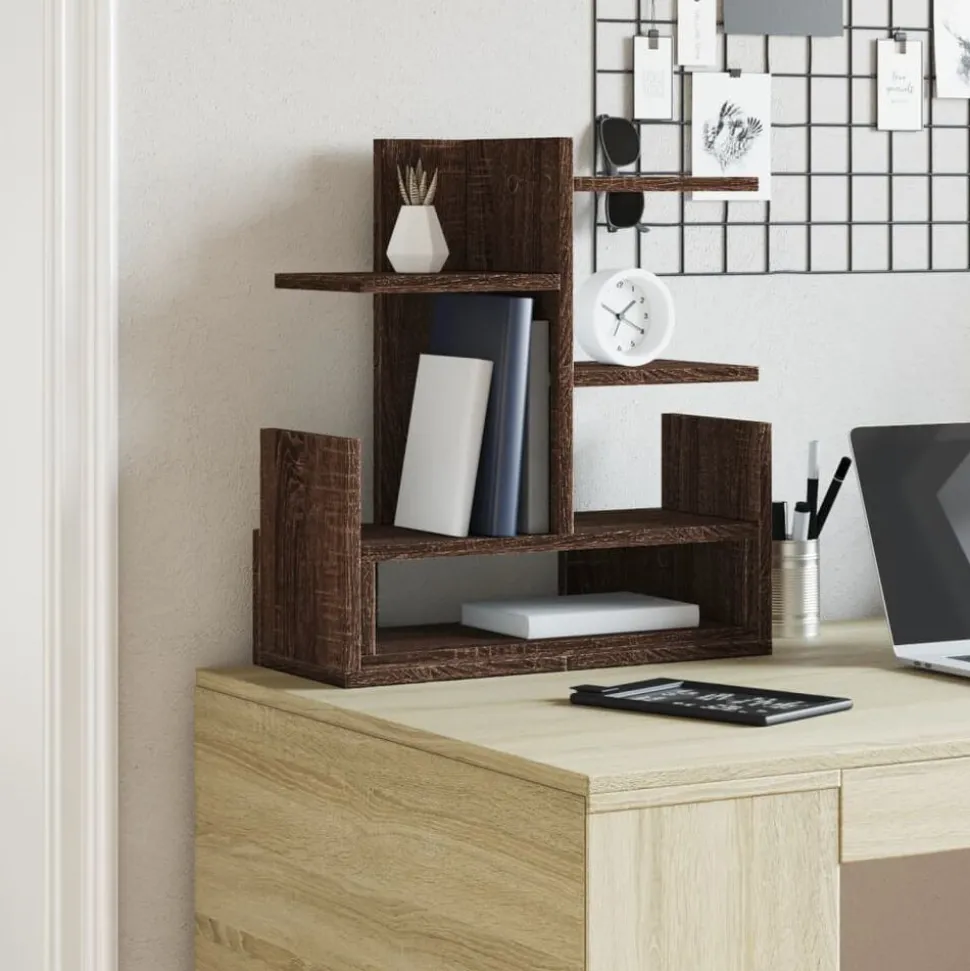 vidaXL Bureau organiser 49x20x52,5 cm bewerkt hout bruin eikenkleurig