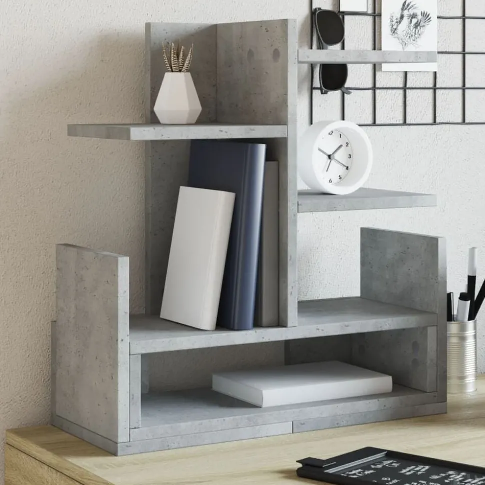 vidaXL Bureau organiser 49x20x52,5 cm bewerkt hout betongrijs