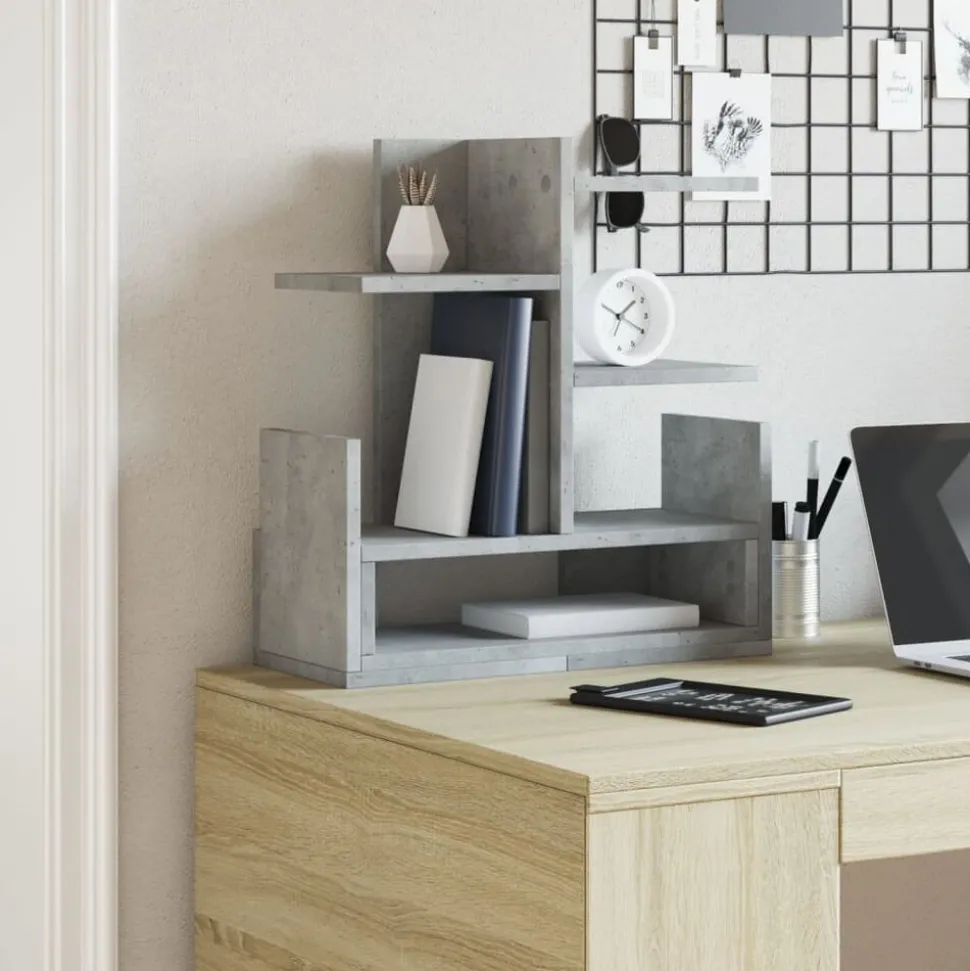 vidaXL Bureau organiser 49x20x52,5 cm bewerkt hout betongrijs
