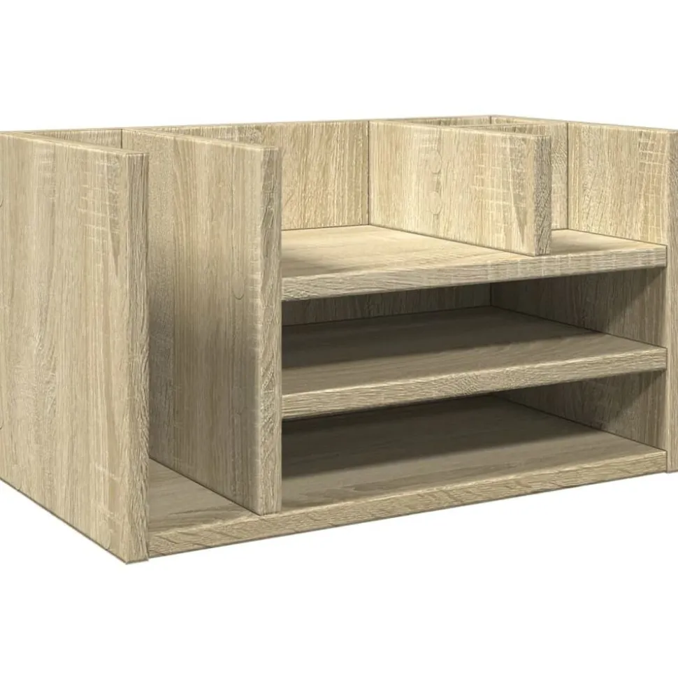 vidaXL Bureau organiser 44,5x24x25 cm bewerkt hout sonoma eikenkleurig