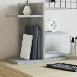 vidaXL Bureau organiser 42x21,5x42 cm bewerkt hout betongrijs