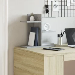vidaXL Bureau organiser 42x21,5x42 cm bewerkt hout betongrijs