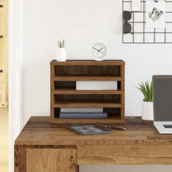 vidaXL Bureau Organizer Oudhout 36 x 26 x 29,5 cm Bewerkt hout
