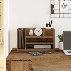 vidaXL Bureau Organizer Oudhout 44,5 x 24 x 25 cm Bewerkt hout