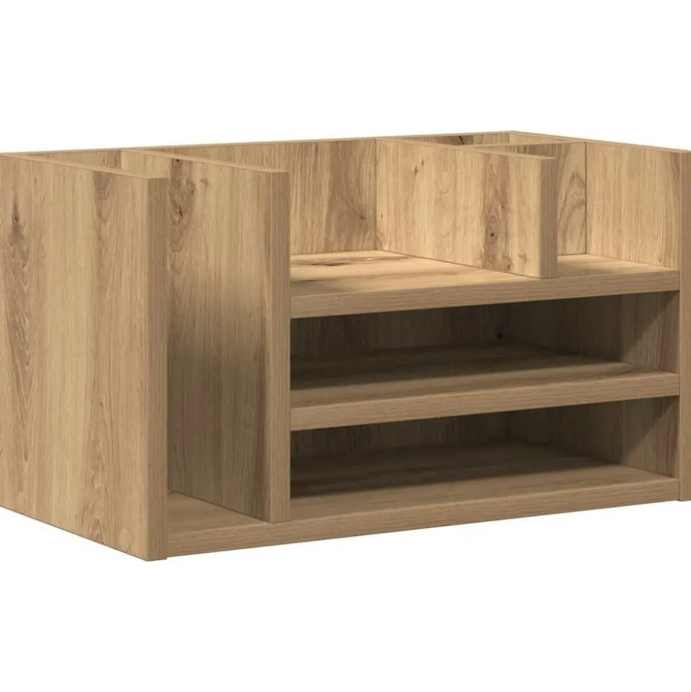vidaXL Bureau Organizer Zwart eiken 44,5 x 24 x 25 cm Bewerkt hout