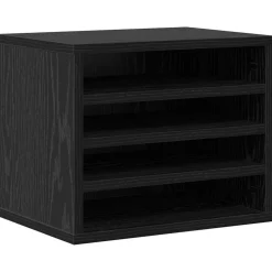 vidaXL Bureau Organizer Zwart Eiken 36 x 26 x 29,5 cm Bewerkt hout