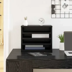 vidaXL Bureau Organizer Zwart Eiken 36 x 26 x 29,5 cm Bewerkt hout