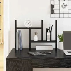 vidaXL Bureau Organizer Zwart Eiken 34,5 x 15,5 x 35,5 cm Bewerkt hout