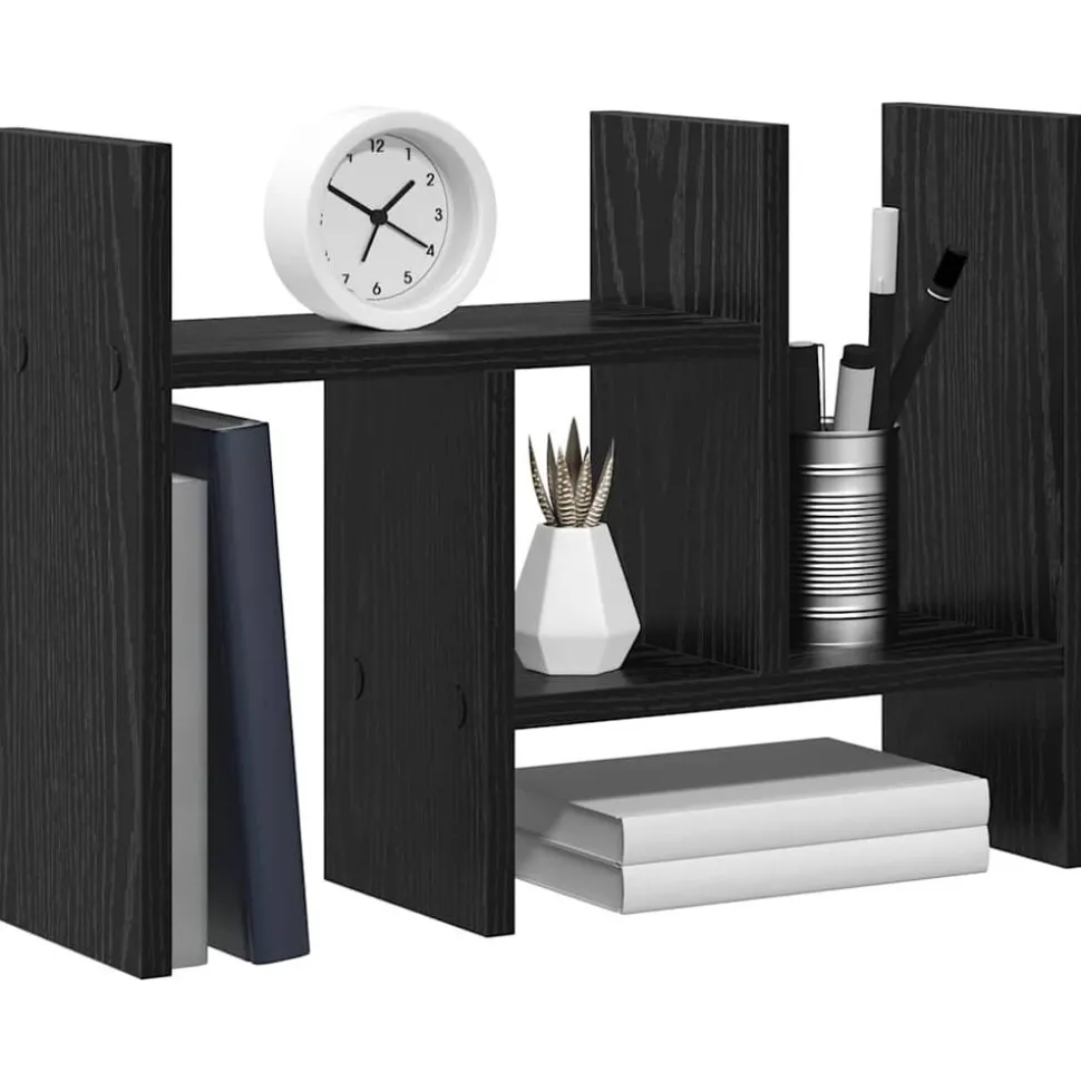 vidaXL Bureau Organizer Zwart Eiken 34,5 x 15,5 x 35,5 cm Bewerkt hout