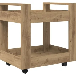 vidaXL Bureau Trolley Artisan Eiken 60 x 45 x 60 cm Bewerkt hout