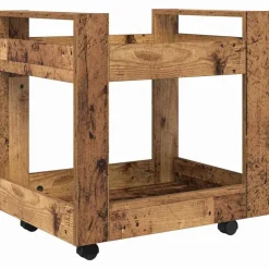 vidaXL Bureau Trolley Oud Hout 60 x 45 x 60 cm Bewerkt hout