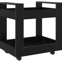 vidaXL Bureau Trolley Zwart Eiken 60 x 45 x 60 cm Bewerkt hout