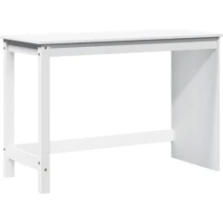 vidaXL Bureau Wit 112 x 50 x 75 cm Massief Vurenhout