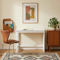 vidaXL Bureau Wit 112 x 50 x 75 cm Massief Vurenhout