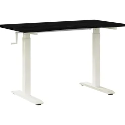 vidaXL Bureau Wit en Donkerbruin 120 x 60 cm Massief Eikenhout