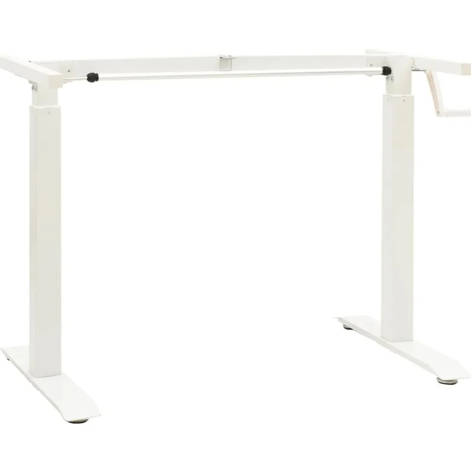 vidaXL Bureau Wit en Donkerbruin 120 x 60 cm Massief Eikenhout