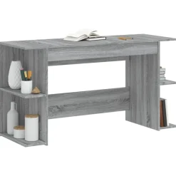 vidaXL Bureau 140x50x75 cm bewerkt hout grijs sonoma eikenkleurig