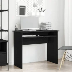 vidaXL Bureau 90x50x74 cm bewerkt hout zwart eikenkleur