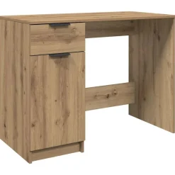vidaXL Bureau 100x50x75 cm bewerkt hout artisanaal eikenkleur