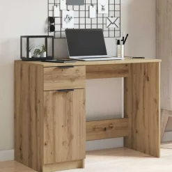 vidaXL Bureau 100x50x75 cm bewerkt hout artisanaal eikenkleur