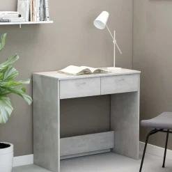 vidaXL Bureau 80x40x75 cm bewerkt hout betongrijs
