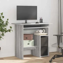 vidaXL Bureau 80x45x74 cm bewerkt hout grijs sonoma eikenkleurig