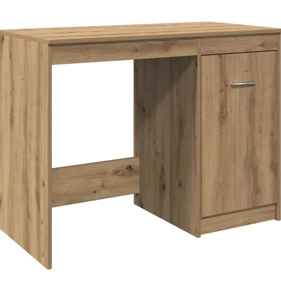 vidaXL Bureau 100x50x76 cm bewerkt hout artisanaal eikenkleur