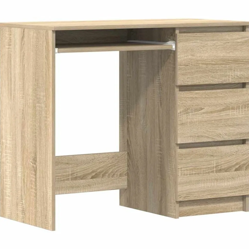 vidaXL Bureau 90x45x76 cm bewerkt hout sonoma eikenkleurig
