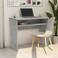 vidaXL Bureau 90x50x74 cm bewerkt hout betongrijs