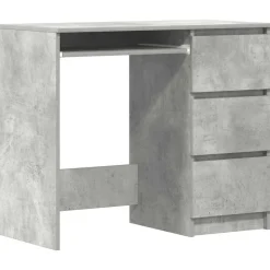 vidaXL Bureau 90x45x76 cm bewerkt hout betongrijs