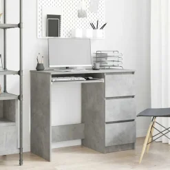 vidaXL Bureau 90x45x76 cm bewerkt hout betongrijs
