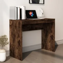 vidaXL Bureau 90x40x72 cm bewerkt hout gerookt eikenkleurig