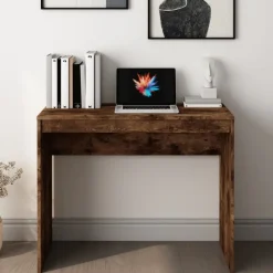 vidaXL Bureau 90x40x72 cm bewerkt hout gerookt eikenkleurig
