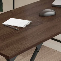 vidaXL Bureau 149x149x75 cm bewerkt hout bruin eikenkleur