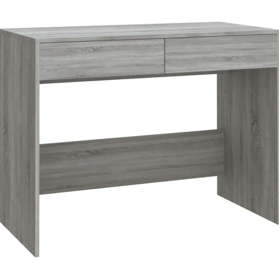 vidaXL Bureau 101x50x76,5 cm bewerkt hout grijs sonoma eikenkleurig