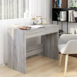 vidaXL Bureau 101x50x76,5 cm bewerkt hout grijs sonoma eikenkleurig
