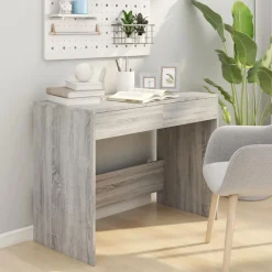 vidaXL Bureau 101x50x76,5 cm bewerkt hout grijs sonoma eikenkleurig
