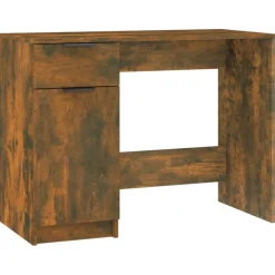 vidaXL Bureau 100x50x75 cm bewerkt hout gerookt eikenkleurig